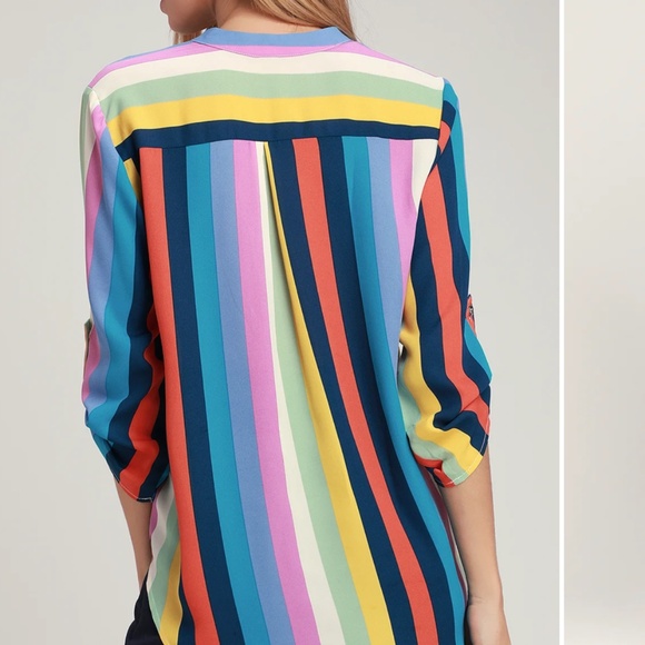 Lush Multicolor Striped Blouse. Women’s size small.. - Picture 3 of 6